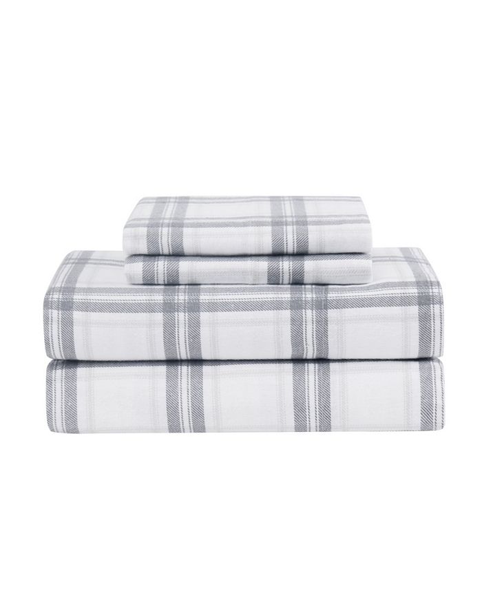 Macy's London Fog Super Soft 165 GSM Cotton Flannel 3 Piece Sheet Set