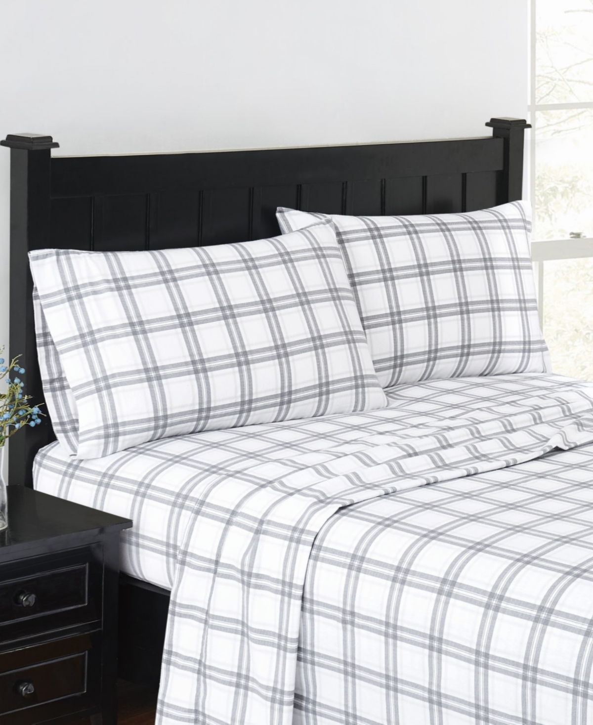 London Fog Super Soft 165 Gsm Cotton Flannel 4 Piece Sheet Set,
