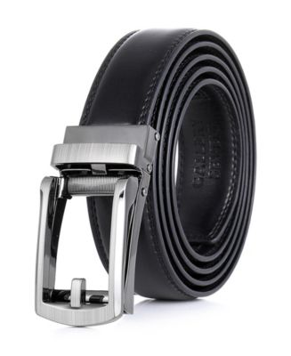 designer black leather belt