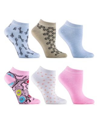 Women's Coral Flush Ankle Socks 6 Pack