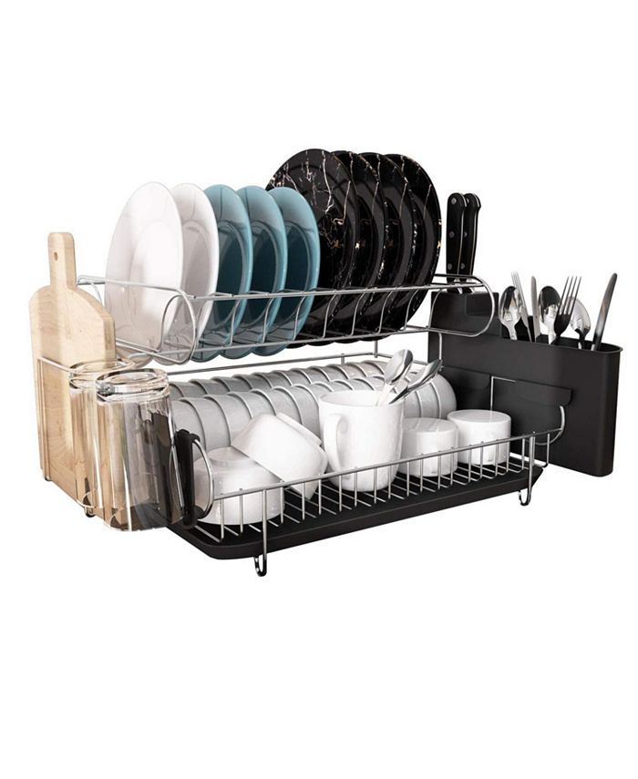 Dish Rack and Drainboard Set Large Drying Kitchen Sink Strainer Drainer  Island