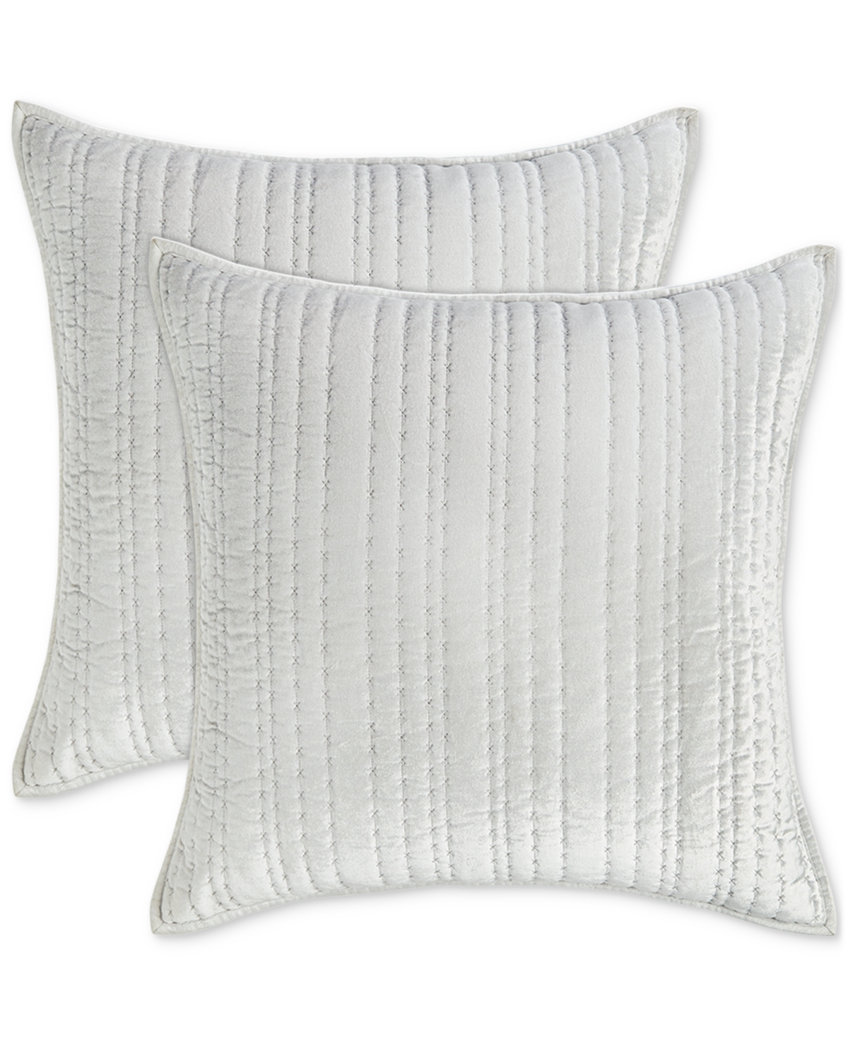 Variegated Stripe Velvet Quilted 2-Pc. Sham Set, European, Exclusively at Macy's - Palladium