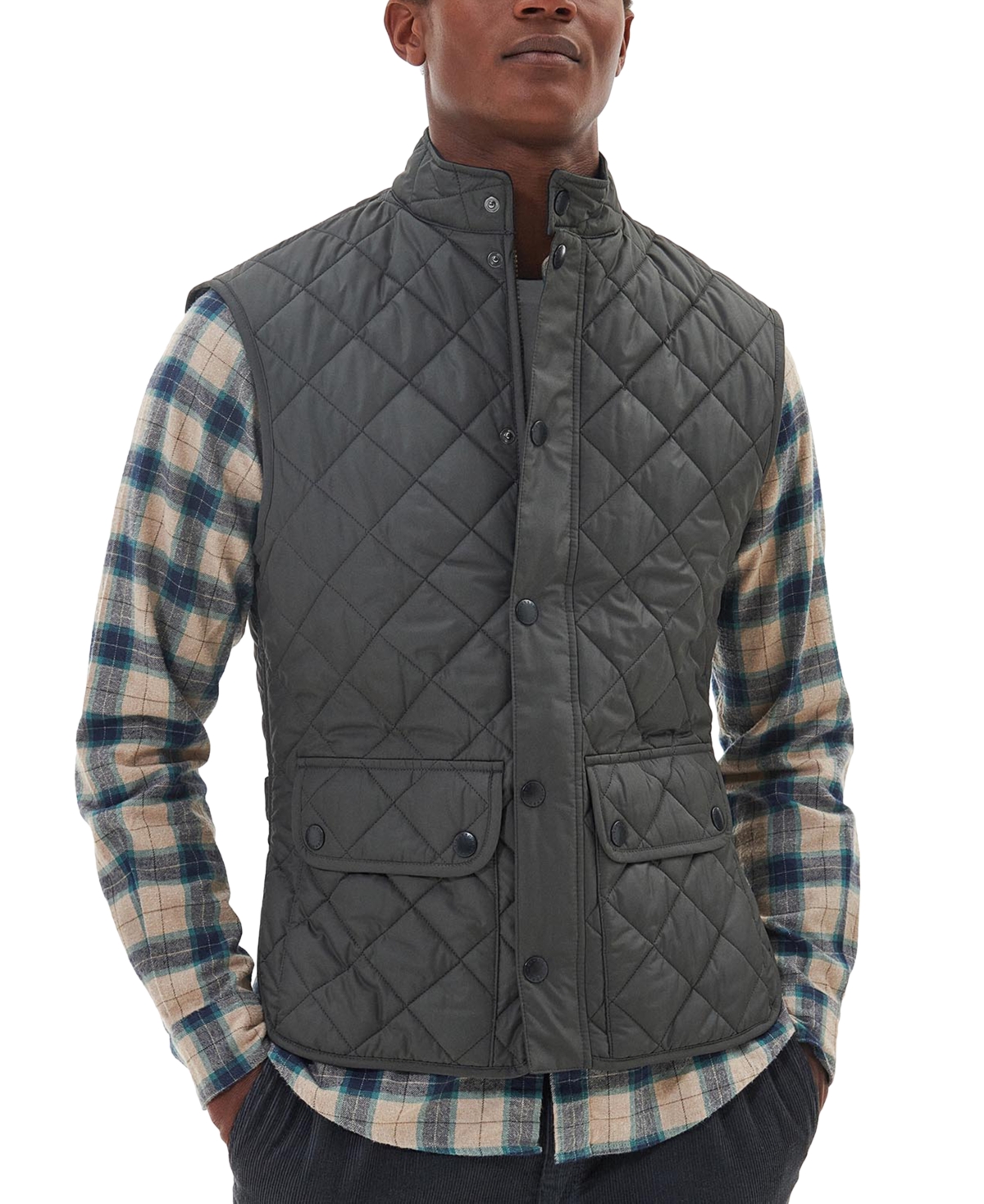 Barbour Lowerdale Slim Fit Quilted Vest In Grey