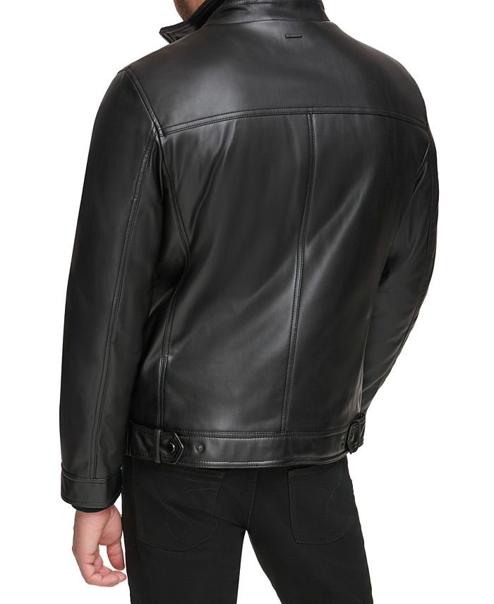 Calvin Klein Men's Faux Leather Moto Jacket, Created for Macy's - Macy's