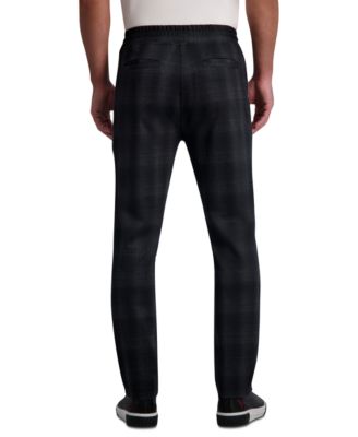 KARL LAGERFELD PARIS Men's Plaid Track Pants, Created for Macy's