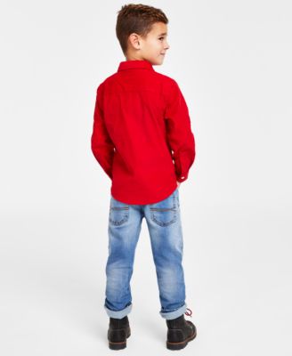 Toddler & Little Boys Corduroy Shirt & Blue Stone Jeans