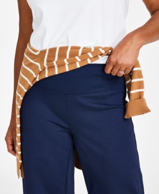 Petite Wide-Leg Pull-On Pants