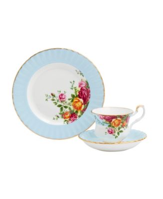 Royal Albert Old Country Roses Aqua 3 Piece Set - Macy's