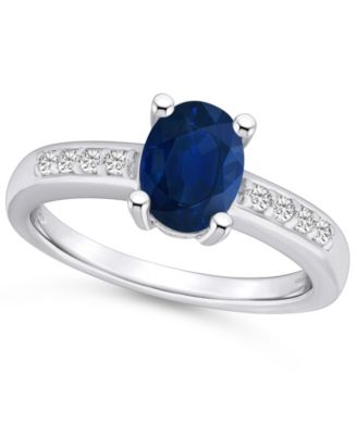 Macy's - Sapphire (1-1/2 ct. t.w.) & Diamond (1/8 ct. t.w.) Ring in 14k Gold