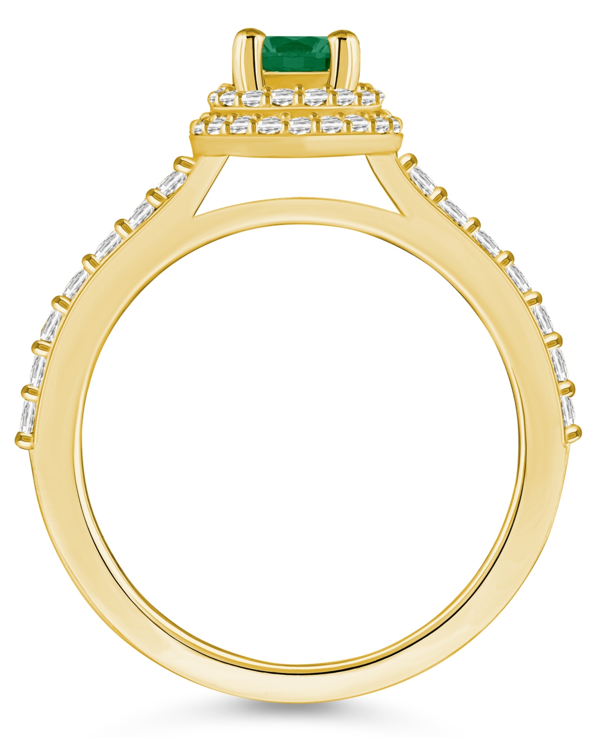 Macy's Emerald (1/2 Ct. t.w.) and Diamond (1/2 Ct. t.w.) Halo Ring