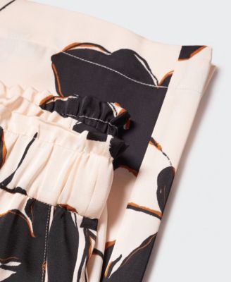 MANGO Women's Wide Leg Printed Pants