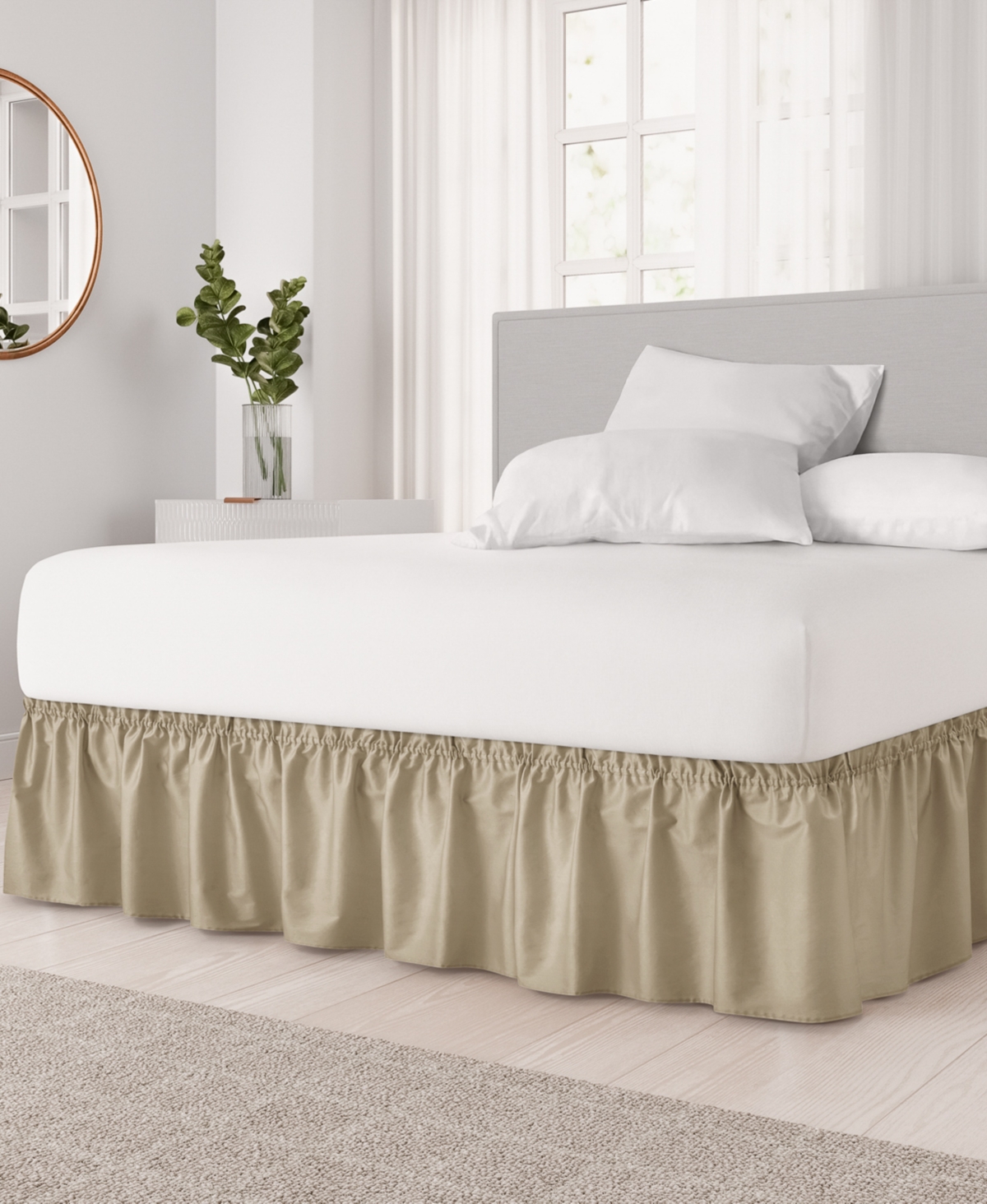 Ruffled Elastic Wrap Around Bedskirt Inch Drop