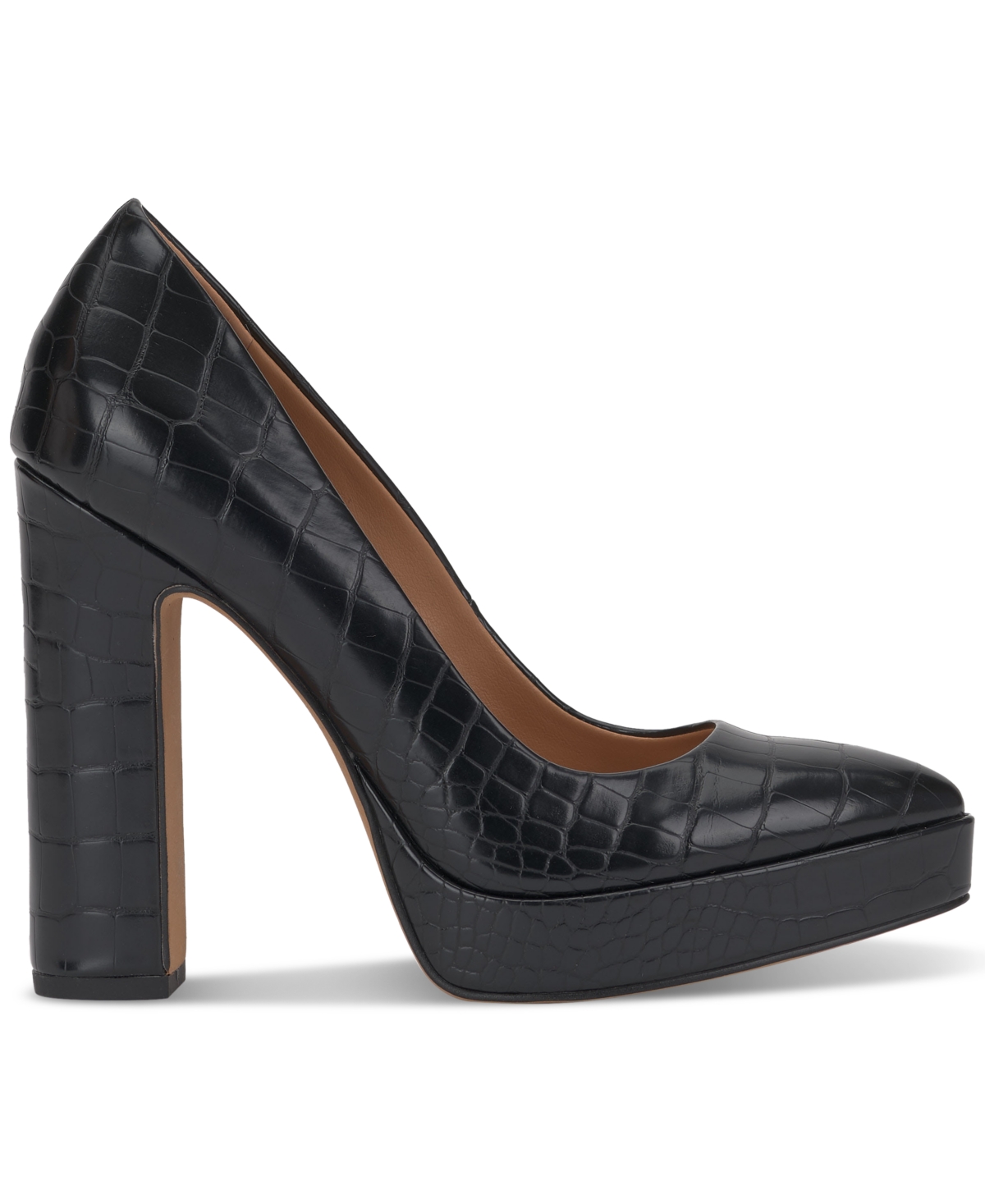 Shop Jessica Simpson Glynis High Heel Pumps In Black Faux Leather