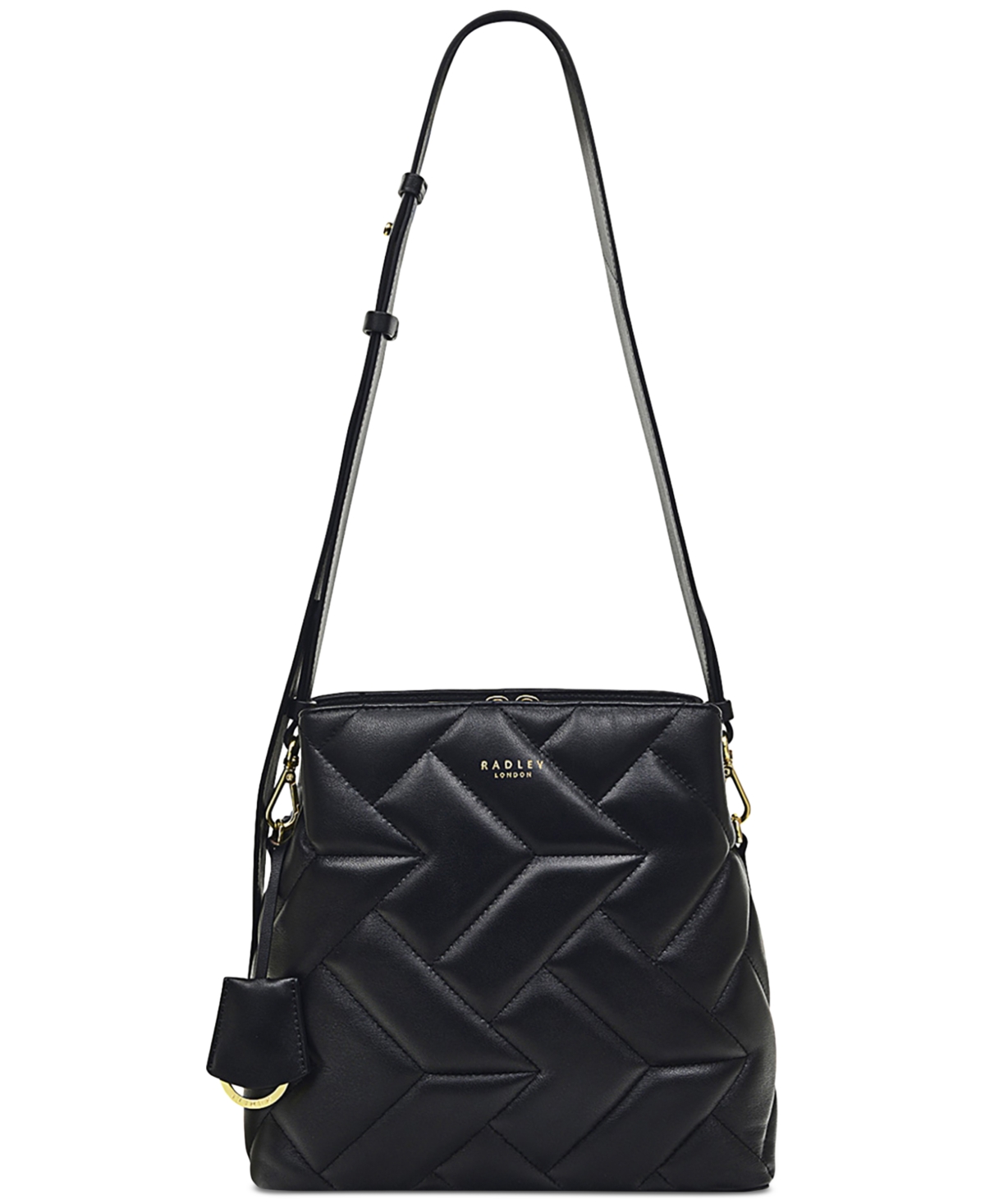 Dukes Place Small Compartment Leather Crossbody - Black