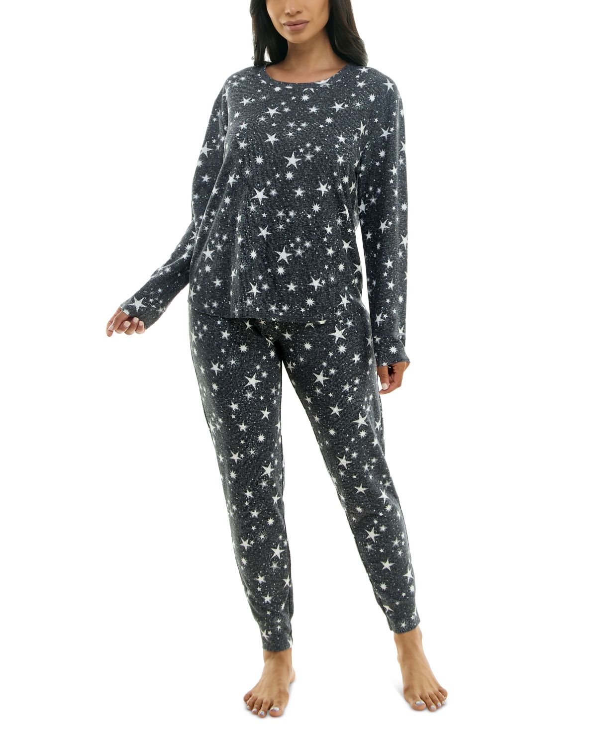 Women's Printed 2-Pc. Long-Sleeve Pajama Set - Laurel Celestial