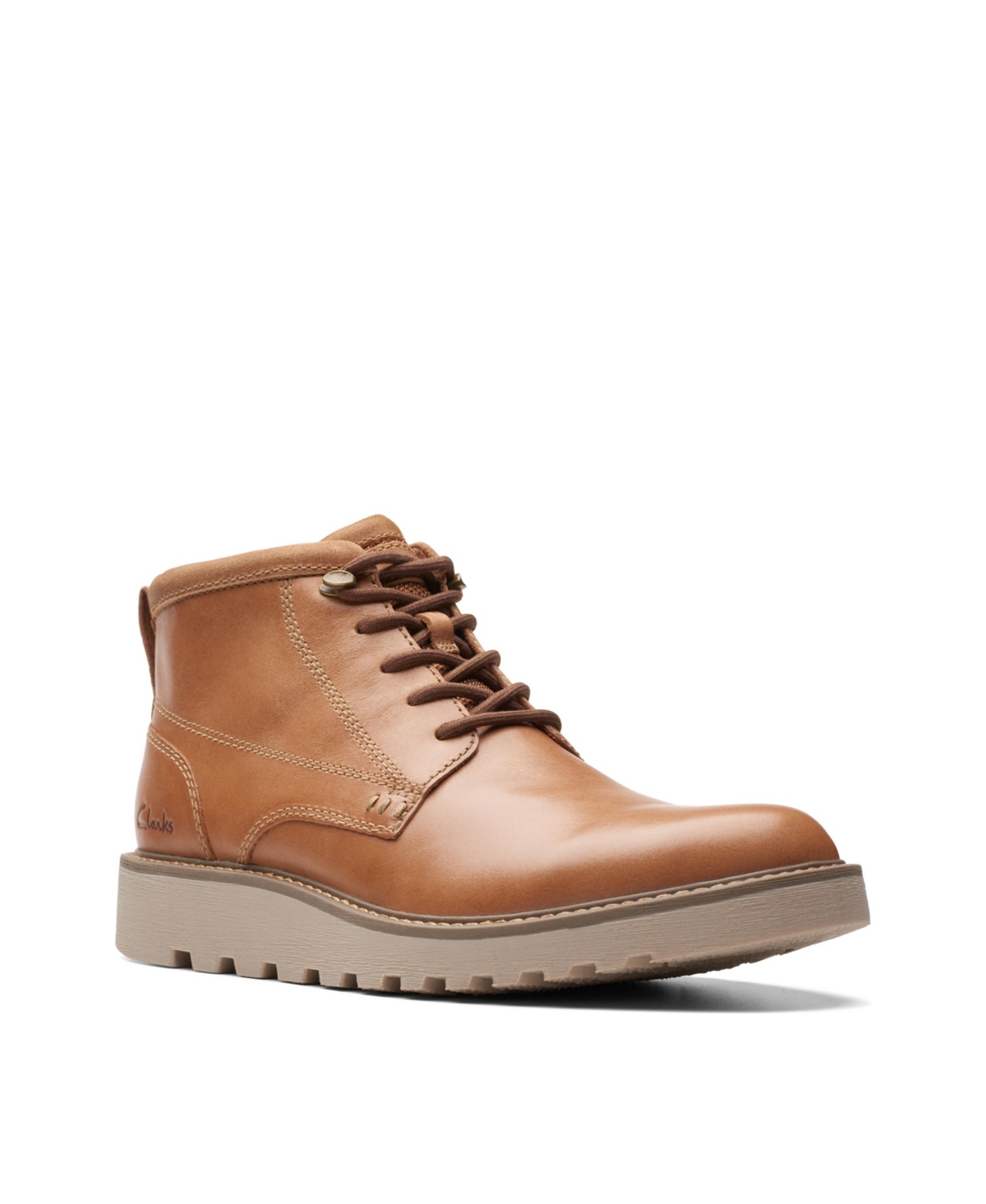 Clarks Men's Collection Barnes Lace Ankle Boots In Tan Leather