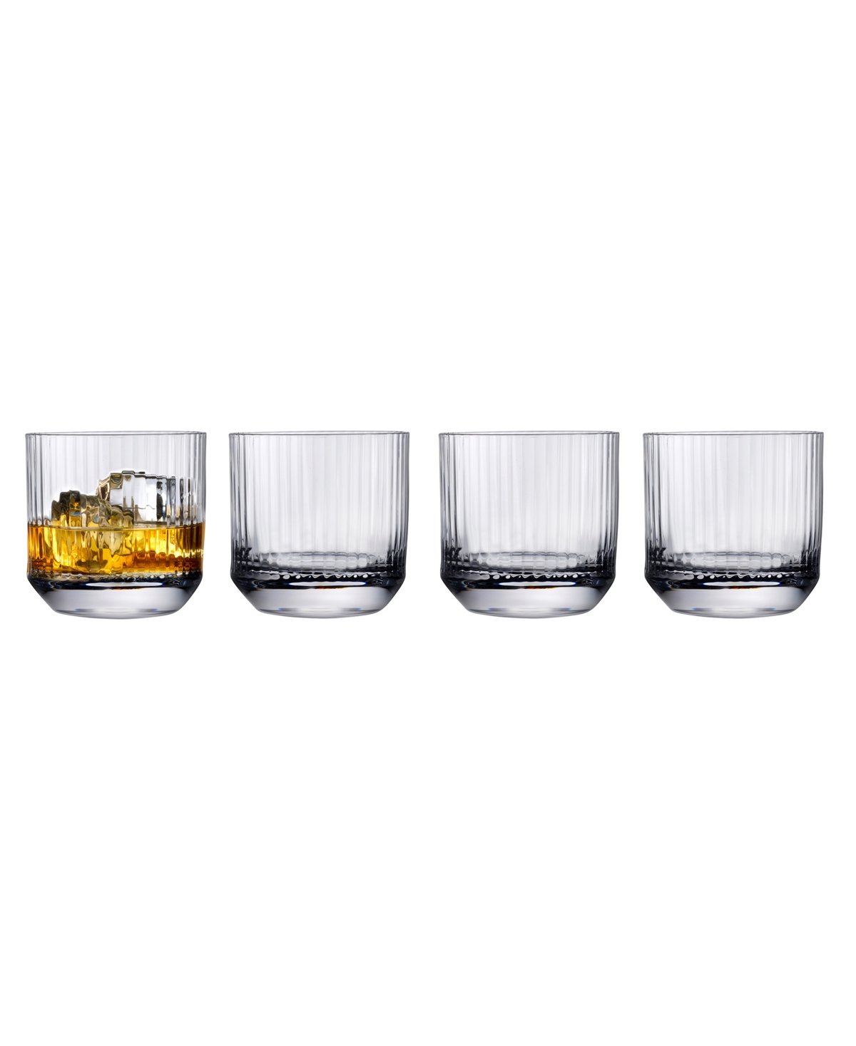 Nude Glass Big Top Whiskey, Set Of 4 In Clear
