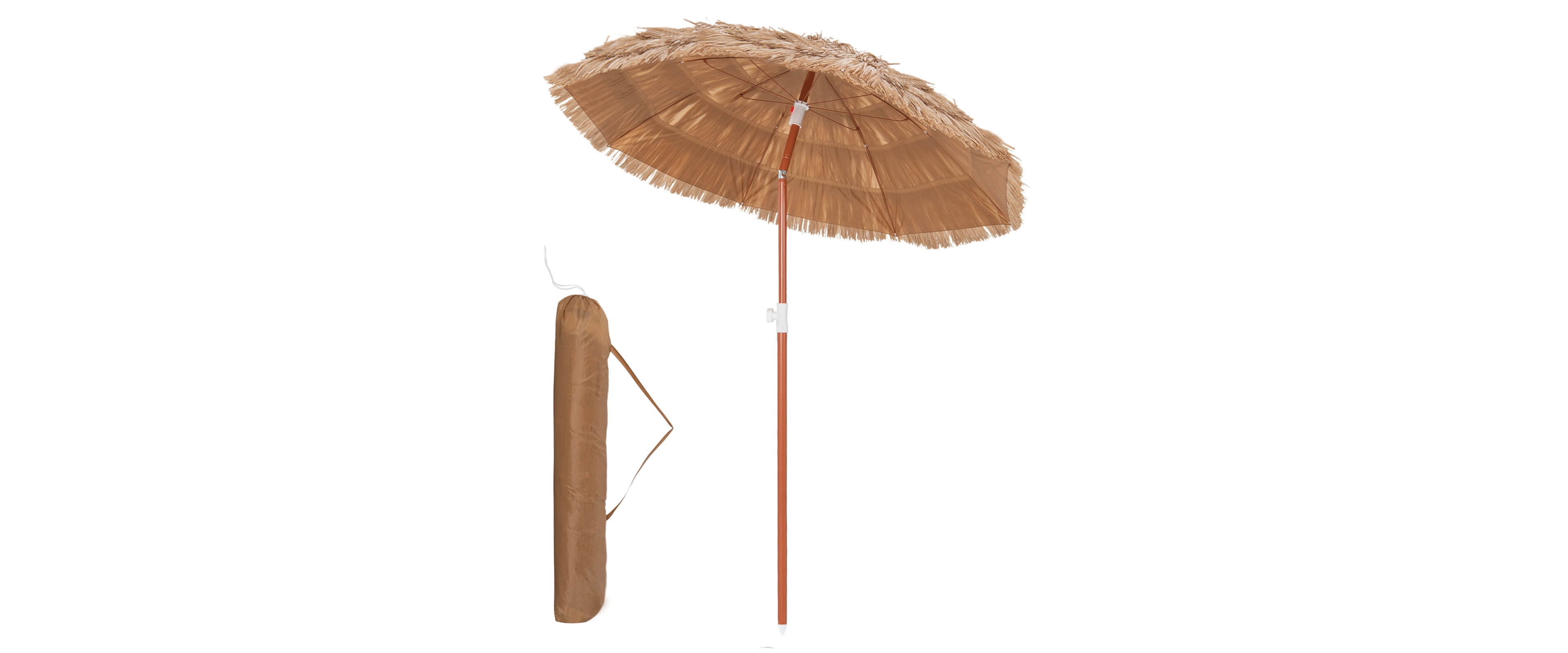 Patio 6FT Tropical Thatched Tiki Beach Umbrella Portable Outdoor Market Tilt