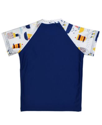 Toddler Boys Tug Boats Short Sleeved Rash Top