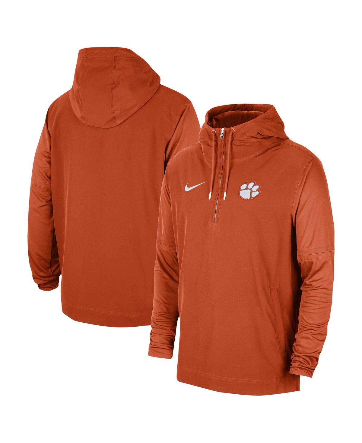 Shop Nike Men's  Orange Clemson Tigers 2023 Coach Half-zip Hooded Jacket