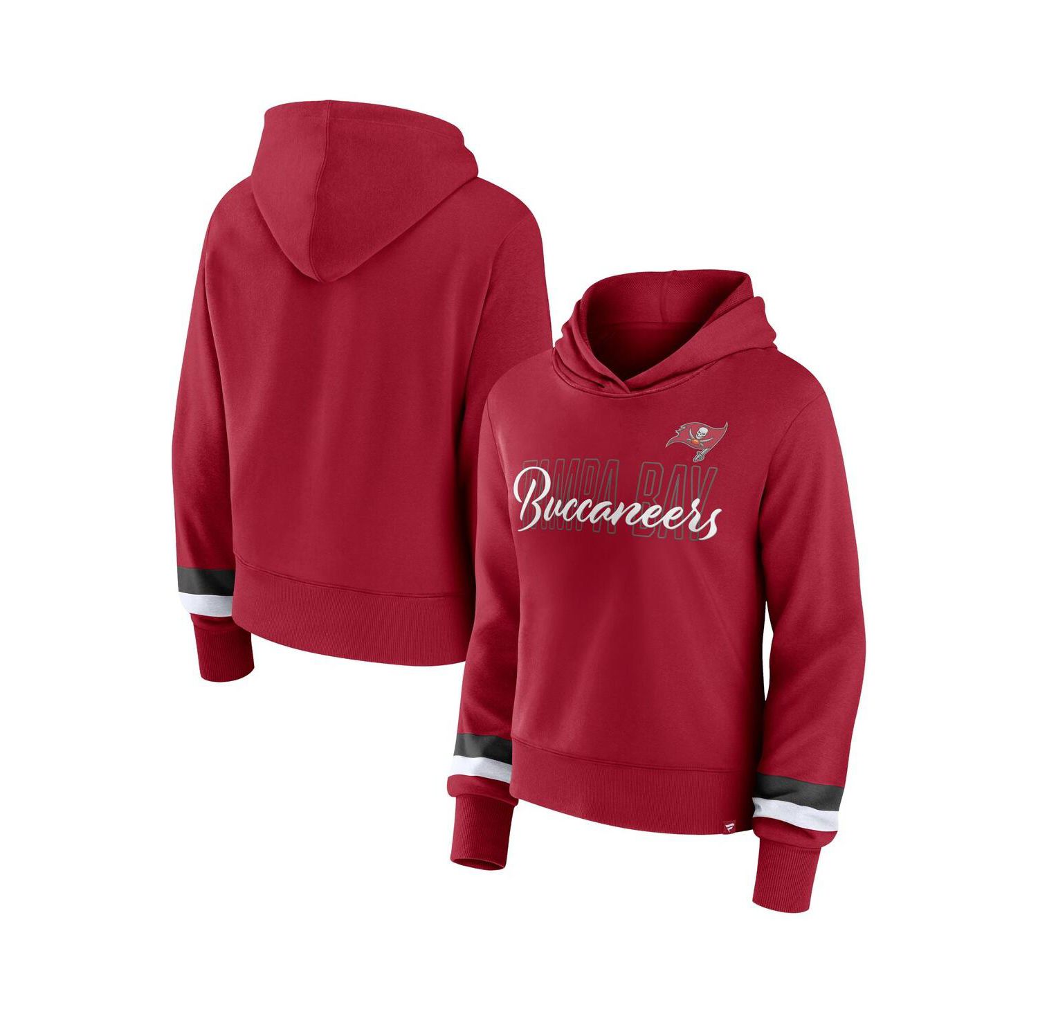 Women's Red Tampa Bay Buccaneers Over Under Pullover Hoodie