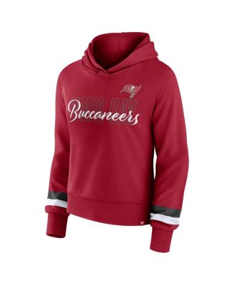 Women's Red Tampa Bay Buccaneers Over Under Pullover Hoodie