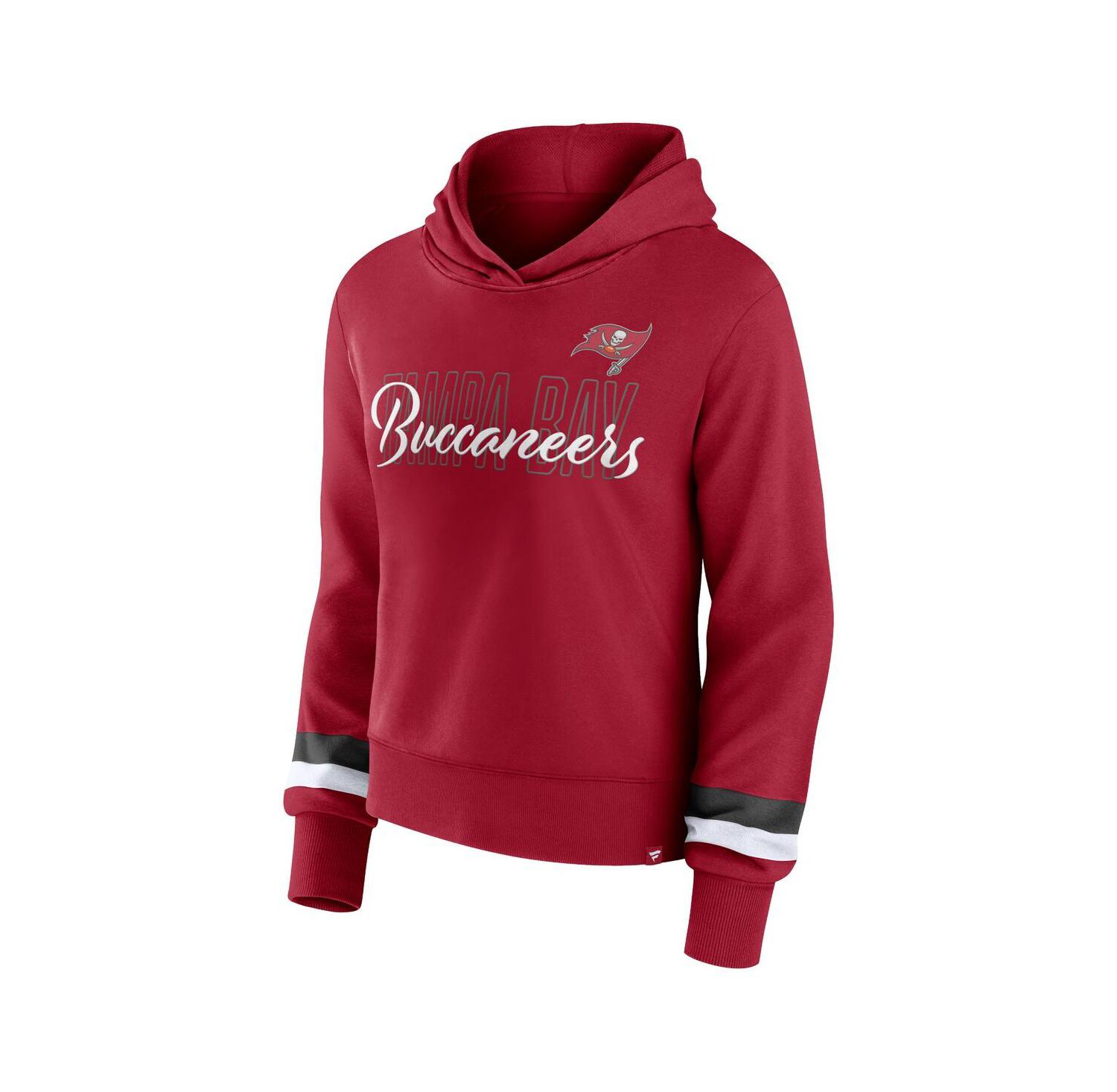 Women's Red Tampa Bay Buccaneers Over Under Pullover Hoodie