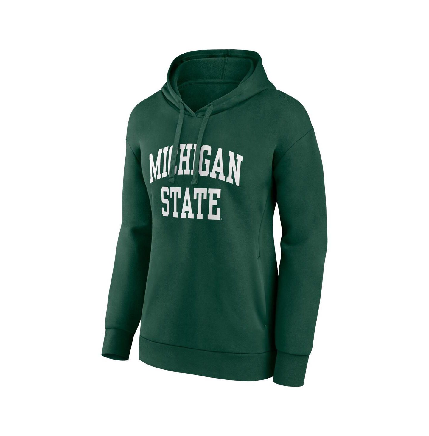 Женское худи Fanatics Green Michigan State Spartans Basic Arch Pullover — фото 3