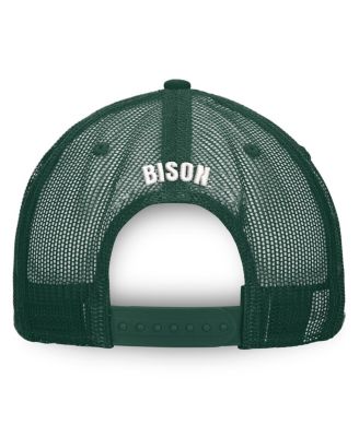 Men's White, Green NDSU Bison Tone Down Trucker Snapback Hat