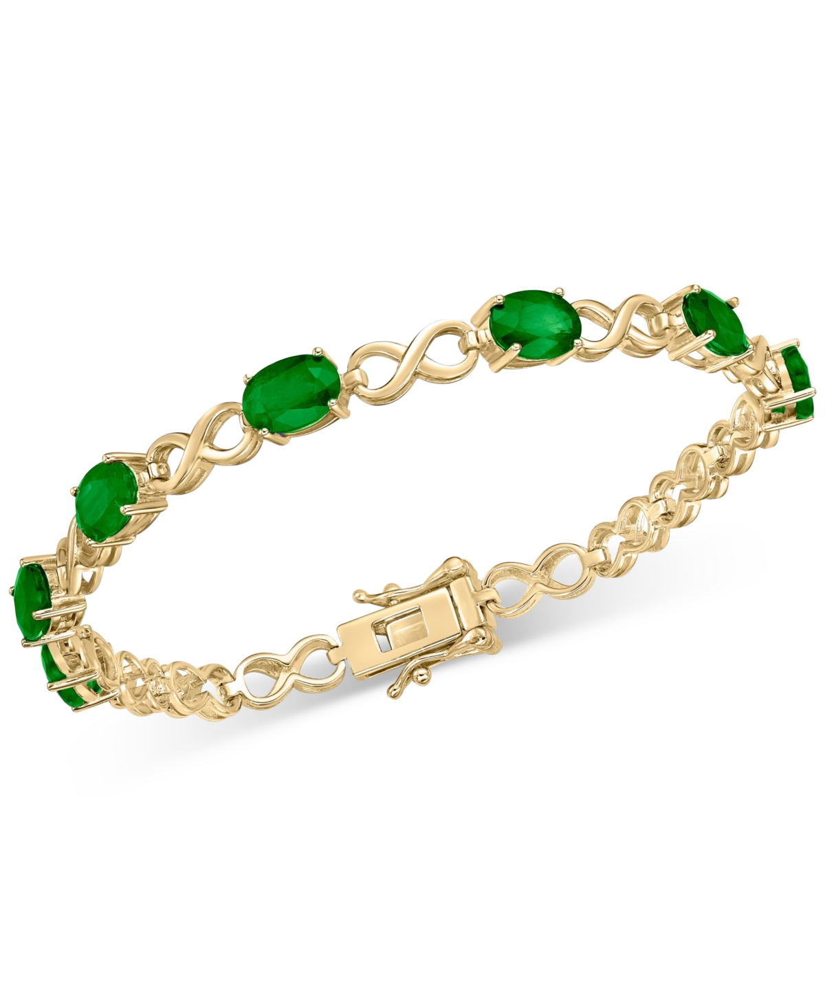 Macy's Sapphire Oval Infinity Link Bracelet (7 Ct. T.w.) In Gold-plated Sterling Silver (also In Ruby & Eme In Emerald