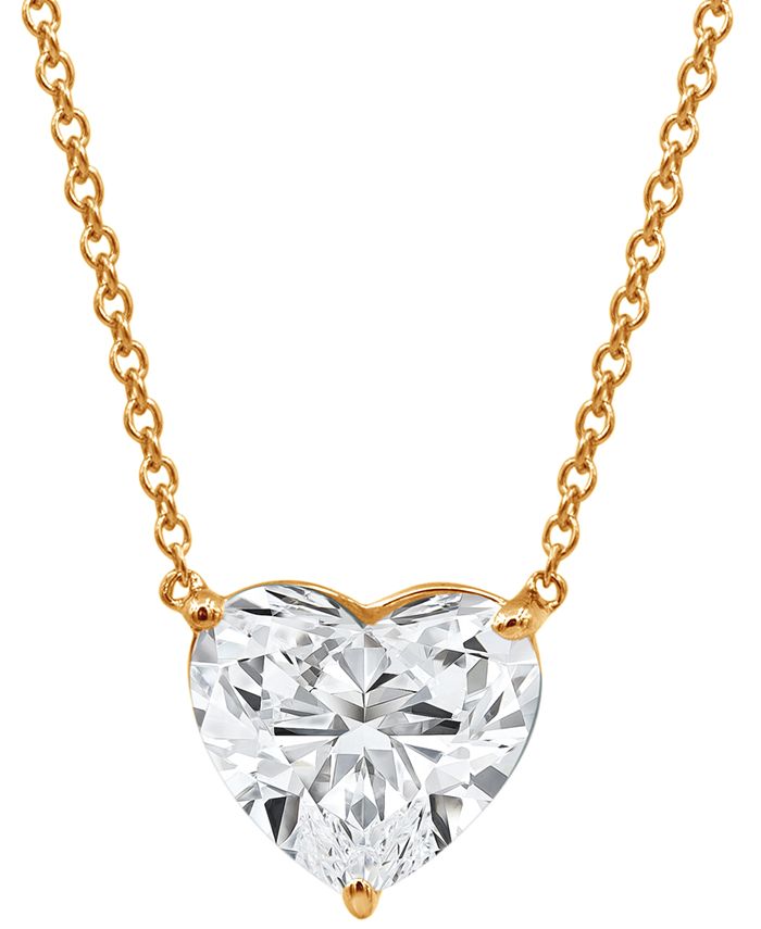 14k Gold Diamond Heart Necklace - 001-165-00826