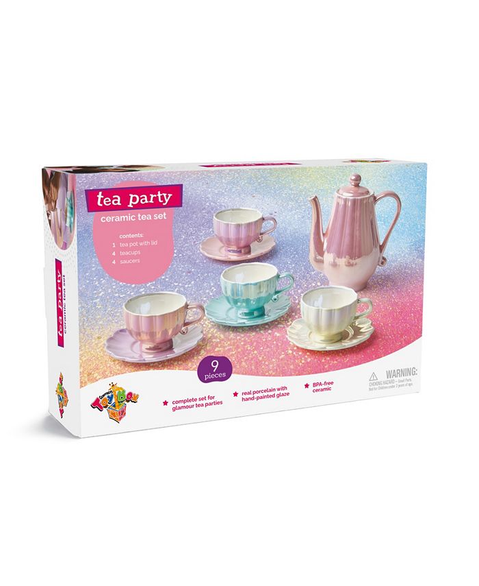 Geoffrey's Toy Box Diy Tea Party Paint-Your-Own 21 Pieces Tea Set