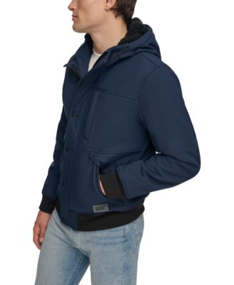 Men's Soft Shell Sherpa Lined Hooded Jacket