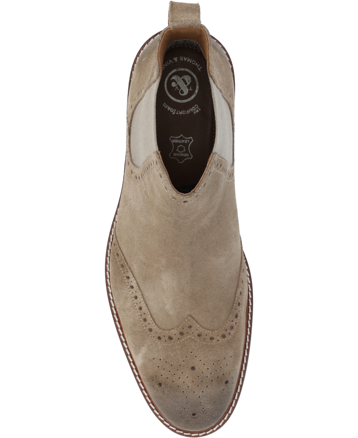 Thomas & Vine Men's Watson Wide Width Tru Comfort Foam Pull-On Wingtip Chelsea Boots