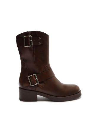 Women's Lucy Mid-Shaft Leather Moto Boots