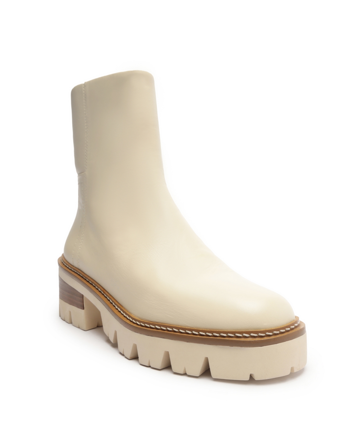 Shop Arezzo Women's Autumn Lug Sole Tractor Booties In White