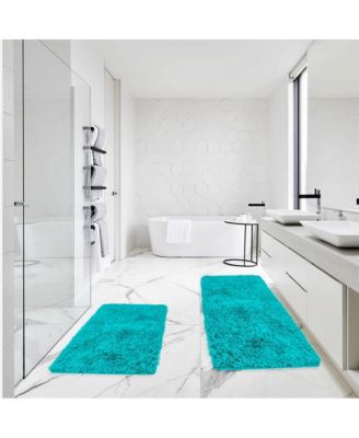Ultra Soft Non Slip Shaggy 2 Piece Bath Rug Set, Small 17x24 & Medium 20x32
