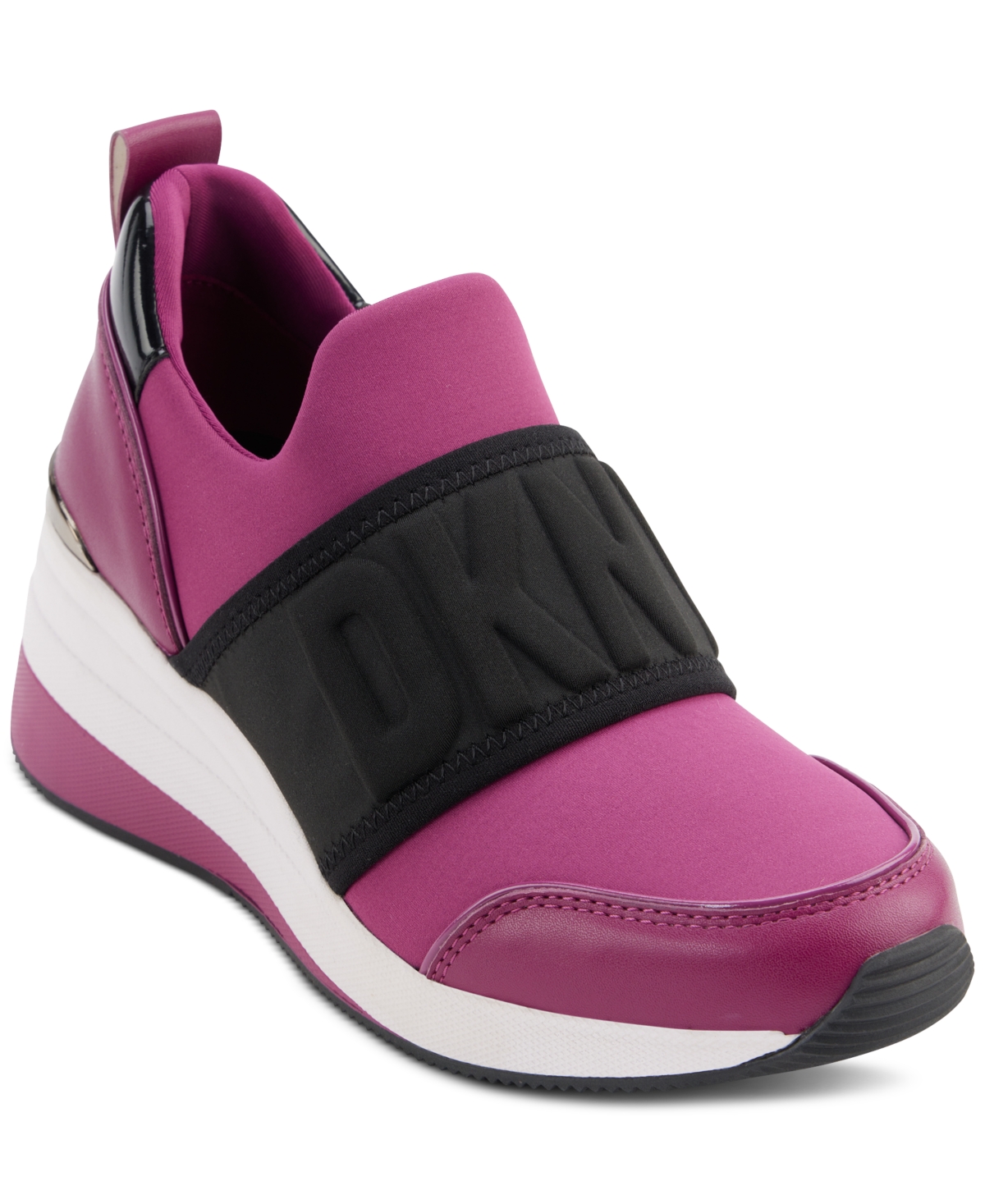 Dkny Women's Kamryn Slip-On Logo Wedge Sneakers - Black