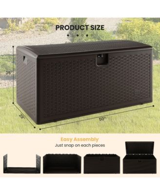 Patio Deck Box Outdoor Waterproof Storage Container for Tools Toys