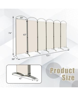 6 Panels Folding Privacy Screen 6 Ft Tall Fabric Privacy Screen for Home