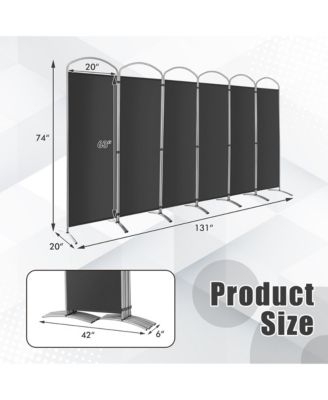 6 Panels Folding Privacy Screen 6 Ft Tall Fabric Privacy Screen for Home