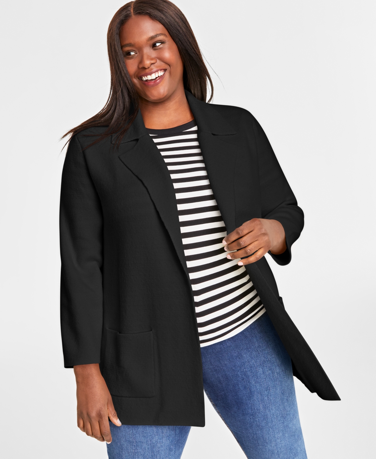 Macy's black blazer womens shop