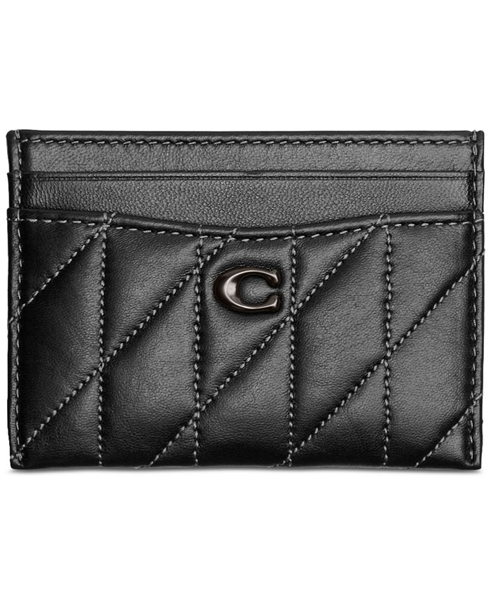  Coach Refined Calf Leather Essential Card Case, Dark