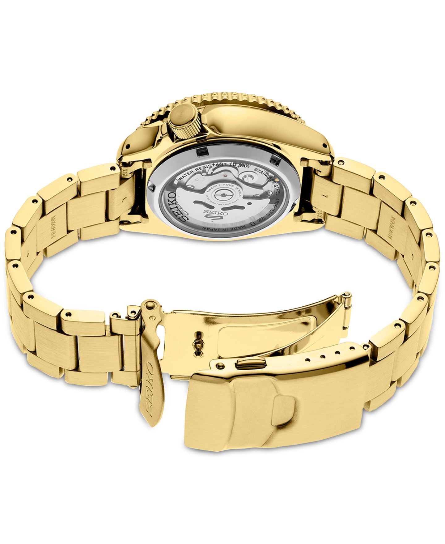 Мужские часы Seiko Automatic 5 Sports Gold-Tone Stainless Steel Bracelet Watch 43mm — фото 3