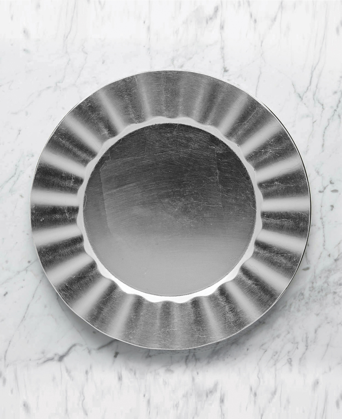 American Atelier Round Ruffled Charger Plate 12 Piece Dinnerware Set, Service for 12