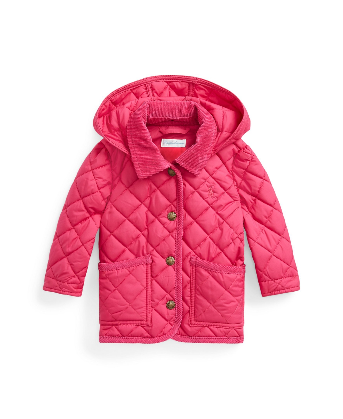 Polo Ralph Lauren Baby Girls Quilted Water Repellent Barn Jacket In Preppy Pink