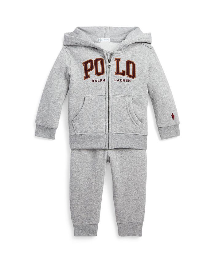 Polo Ralph Lauren Baby Boys Logo Fleece Full-Zip Hoodie and Pants Set ...