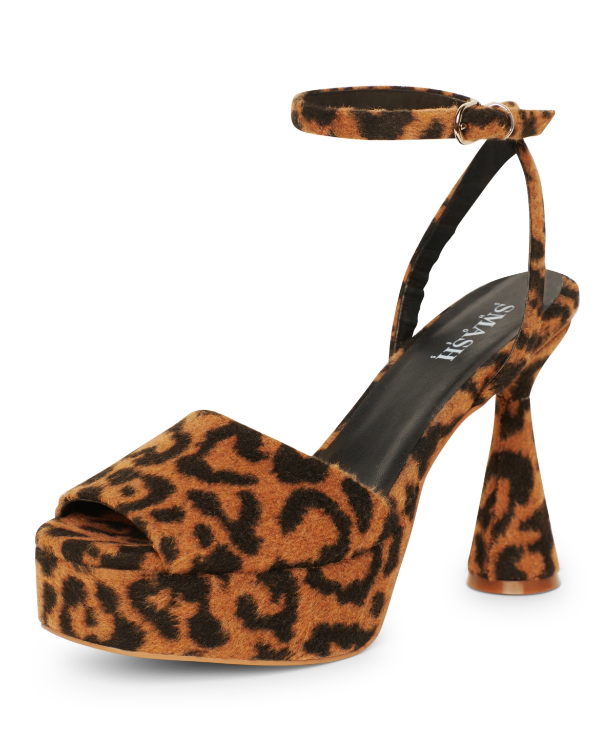 Women's Flora Architectural Heel Peep-Toe Platform Dress Sandals - Extended Sizes 10-14 - Leopard