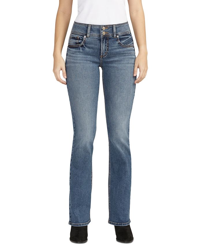 Silver Jeans Co. Women's Suki Mid-Rise Curvy-Fit Slim Bootcut Jeans ...
