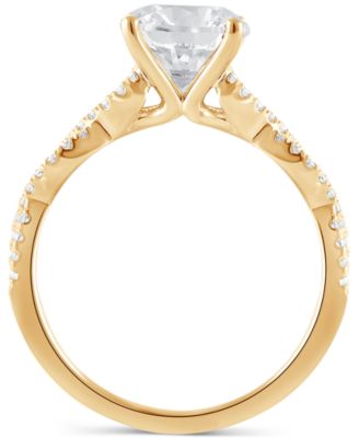 Badgley Mischka Certified Lab Grown Diamond Twist Engagement Ring (2 ct. t.w.) in 14k Gold